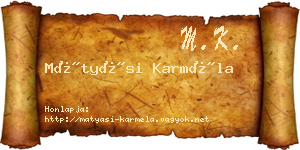 Mátyási Karméla névjegykártya